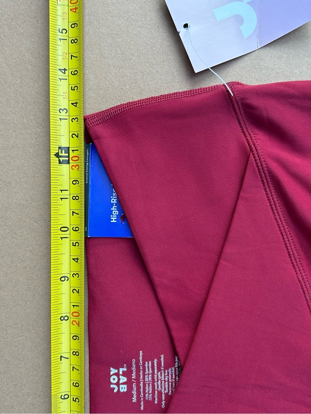 JoyLab High Rise Leggings Flare Extra Long Length Burgundy Red Medium Women NWT - Picture 4 of 12
